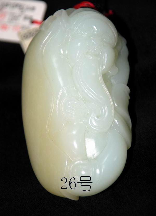 俏色羊脂玉“财神”大把件