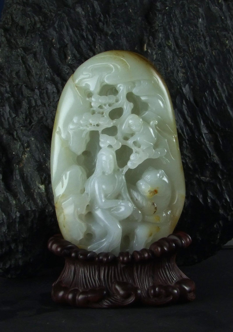 子料羊脂玉小摆件“吴彩鸾”