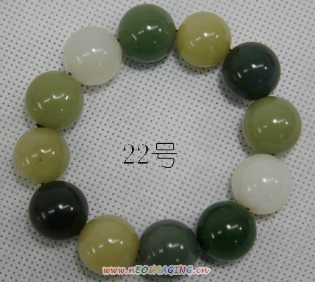 各色和田玉大园珠手链